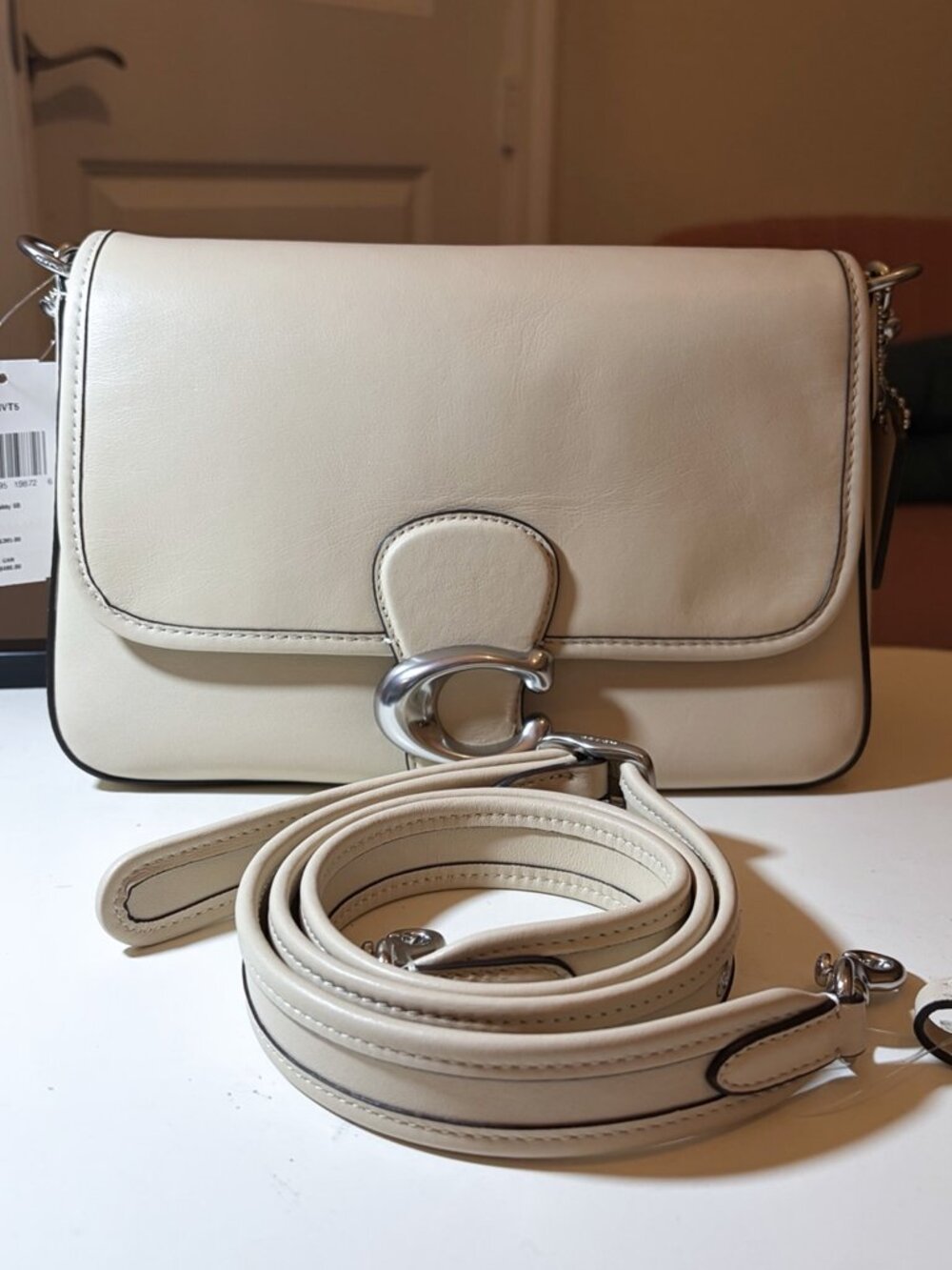 NWT Coach Soft Tabby Shoulder Bag 26 Ivory Silver C4823